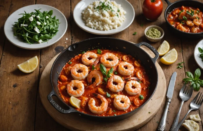 crevettes saganaki