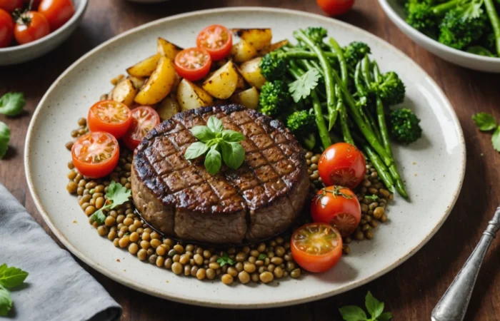 steak végétal lentilles